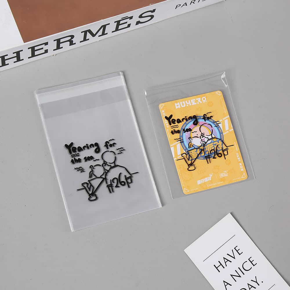 Cartoon Print OPP Self-Adhesive Bag Plastic Ziplock Bag for Jewelry and Polaroid Sticker Self-Seal Bag Factory Wholesale