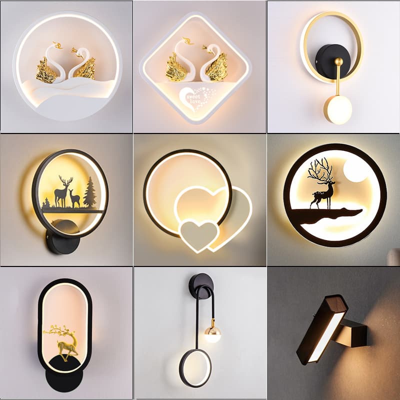 Nordic led wall lamp bedroom bedside lamp modern minimalist living room background wall lamp hotel corridor aisle master bedroom