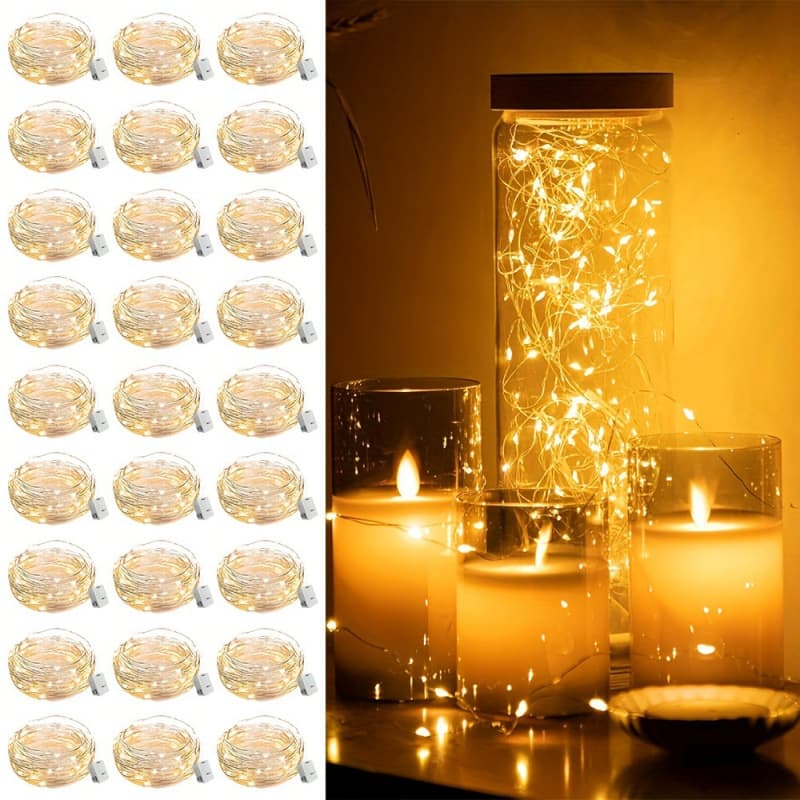 2026 New Model Cross-border Dropshipping 30-pack Battery-operated Fairy Lights (30/100 pack options)