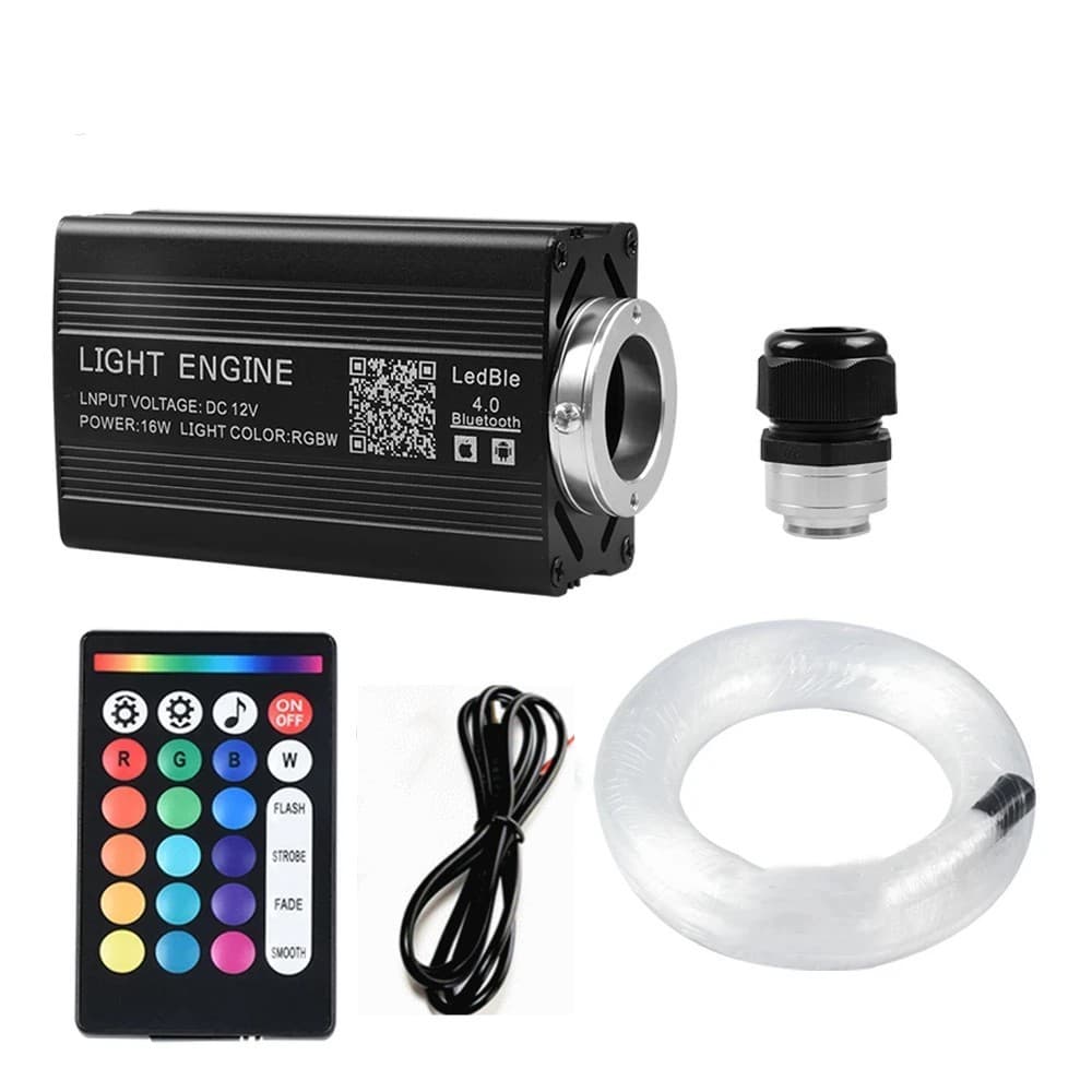 Led Light Source Fiber Optic Cable Set Rgbw Mobile App Sound Control Remote Control Car Starry Sky Light Kit