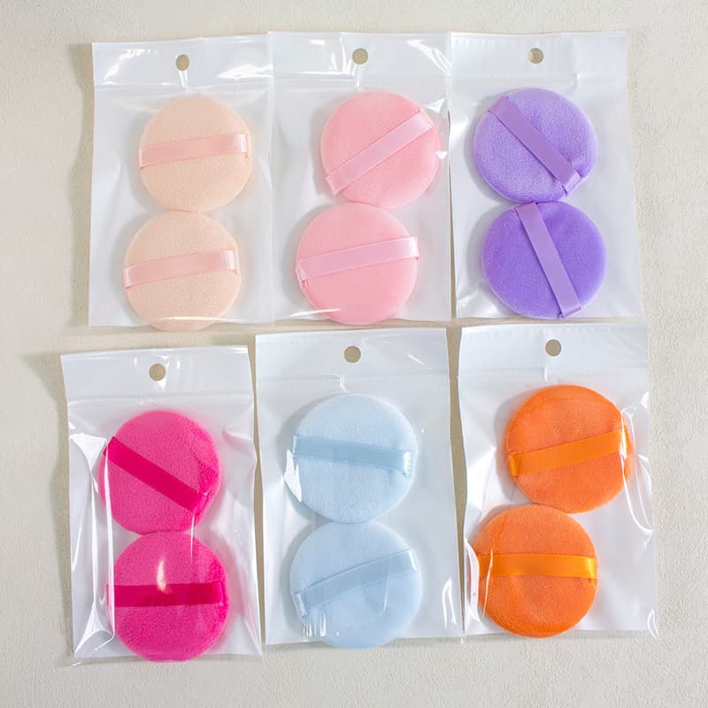 Double-sided Velvet Loose Powder Puff Soft Cotton Large Round Crystal Velvet Dry Powder Setting Powder Puff Set