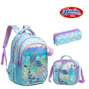 Cross-Border Cartoon Elementary School Student 17-Inch Backpack 3-Piece Set Weight-Reducing Boys Girls Double Shoulder Backpack Spine Protection Lightweight School Bag