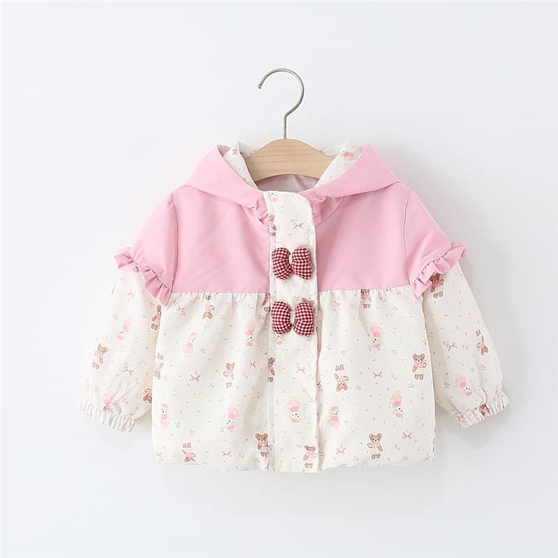Girls' Early Autumn Jacket, Spring/Fall 5 New Baby Girl Thin Hooded Coat, Children's Clothing Fall Attire Wholesale
