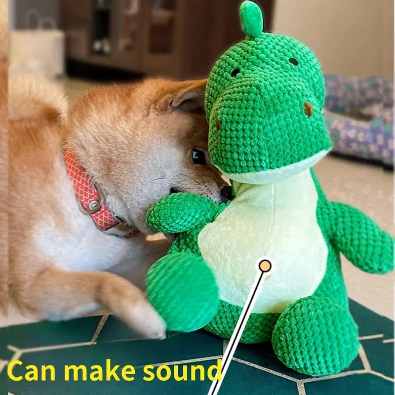 Pet Dinosaur Plush Toy Dog Sound Squeaky Chew Resistant Plush Toy for Large and Medium Dogs Self-Entertainment Toy