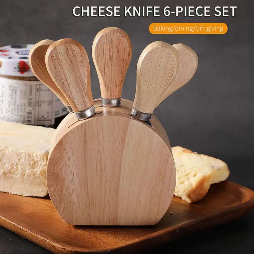 Stainless Steel Cheese Knife Set, Cream Knife, Pizza Knife with Knife Holder, Cheese Tool Set for Home Use, Factory Direct Sales