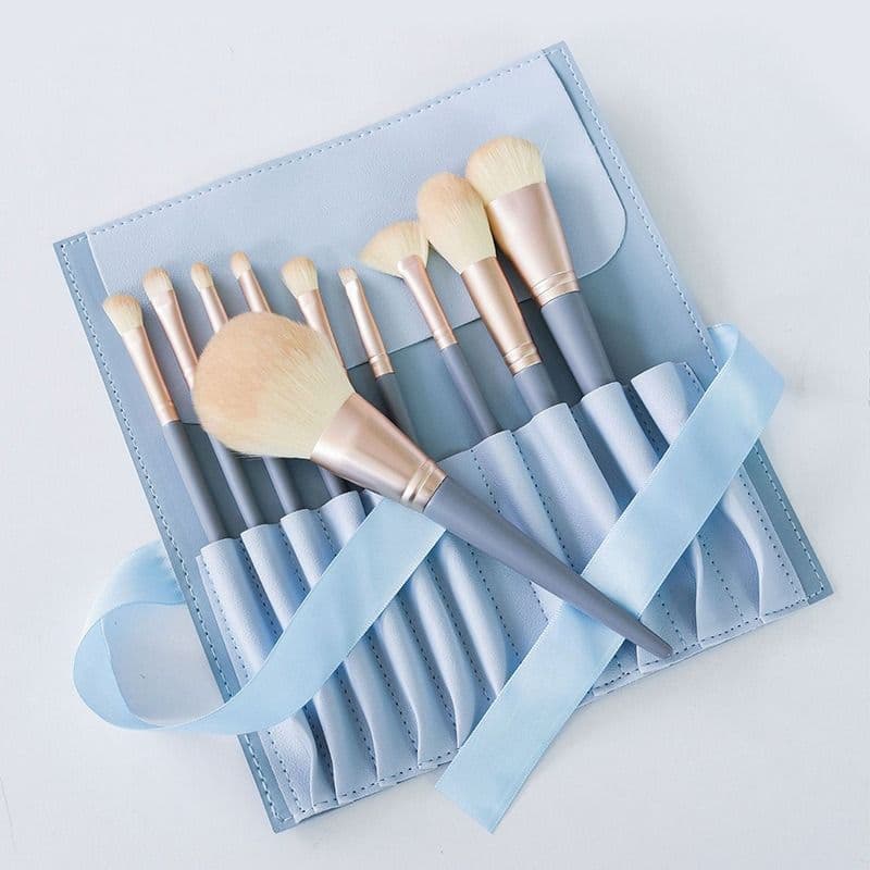 Huayang Lanqiao 10-Piece Makeup Brush Set, Cangzhou Powder Brush, Eyeshadow Brush, Blush Brush, Animal Hair, Beauty Tools, Setting