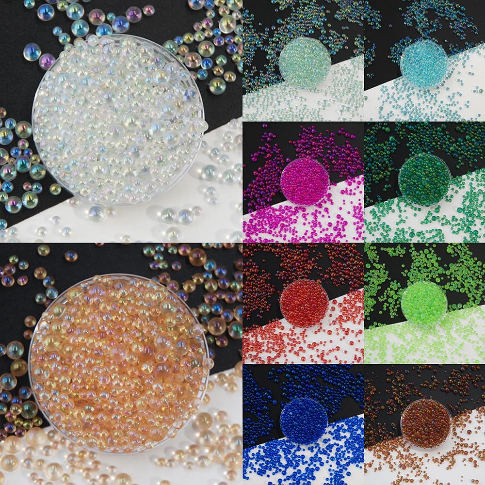 10g non-porous transparent fantasy glass beads bubble beads diy crystal glue filler manicure mobile phone case decoration