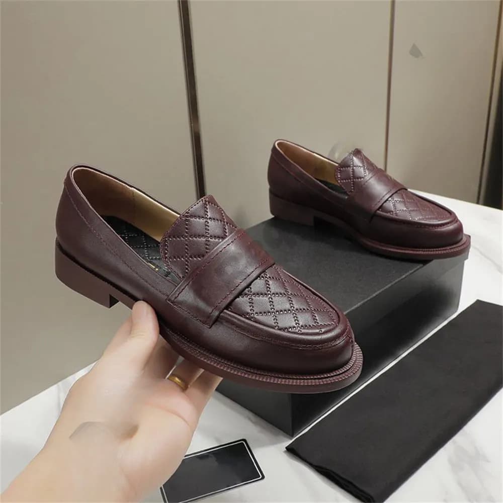 In Stock Women's 2026 Spring/Autumn New Loafers with Platform Heel, Large Size, Low-Top Slip-On Casual Daily Shoes