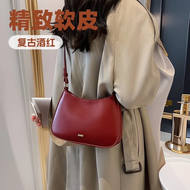 Crossbody Bag for Women Wine Red Wedding Bride Bag Ladies Crossbody Shoulder Bag Vintage High-End Small Square Bag
