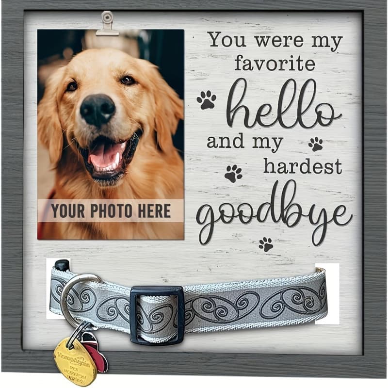 2026 New Cross-border Drop Shipping Memorial Gift Heart-shaped Wooden Pet Memorial Photo Frame Wooden Cross-border