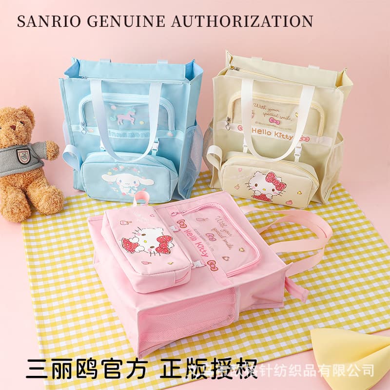 Sanrio Bags Official Licensed Student Large Capacity Tutoring Bag Detachable Portable Lightweight Korean Style Storage Bag