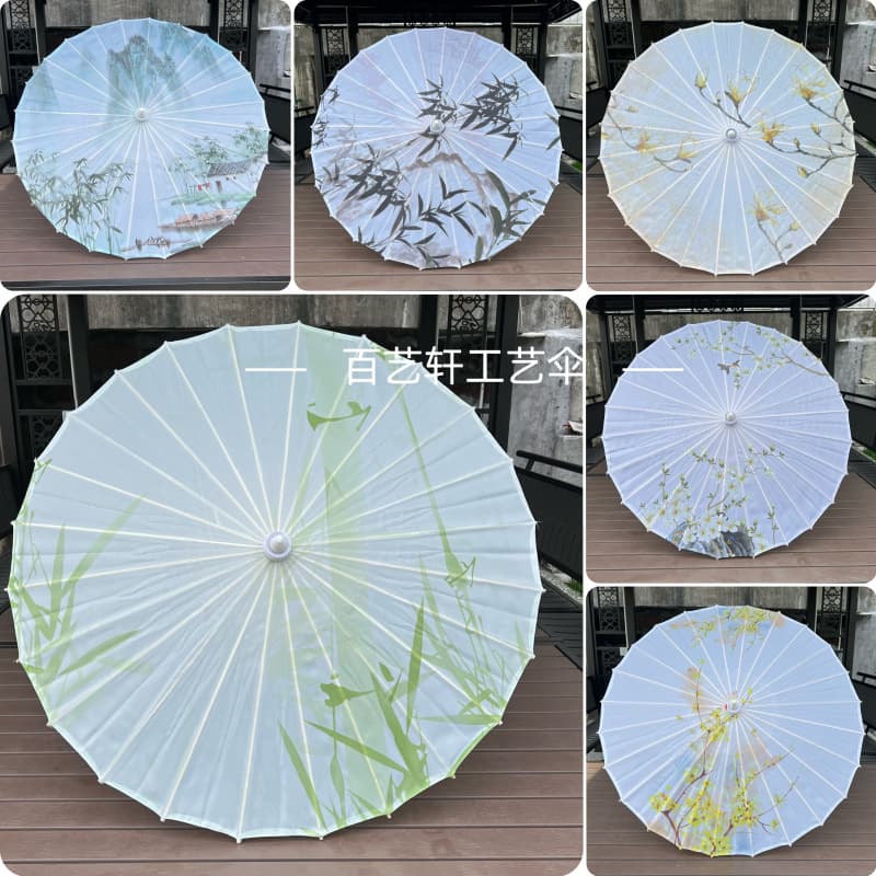 Antique printed silk umbrella classical dance umbrella, Hanfu cheongsam photography prop decorative ornament craft umbrella