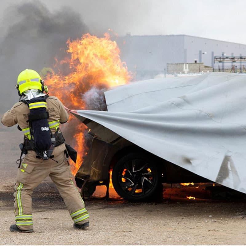 Black Armor Fire Blanket New Energy Vehicle Fire Extinguishing Blanket Fire Control Blanket Fire Retardant Blanket Fireproof Cover Forklift Fire Extinguishing Blanket Environmentally Friendly