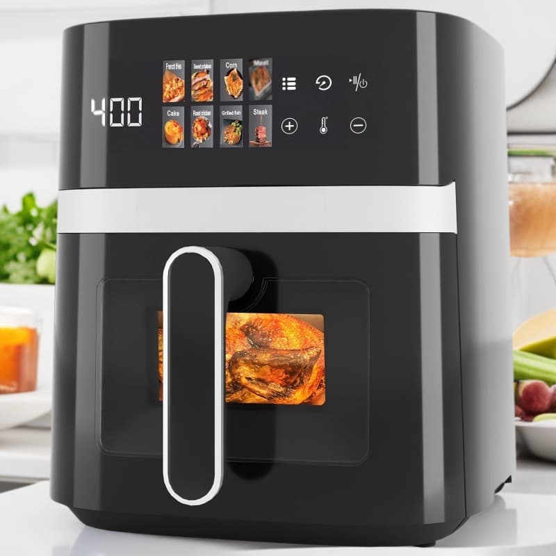 Foreign Trade Cross-border Multi-function Household Air Fryer New Model Large Capacity Smart Visual No-turn Required Export Electric Deep Fryer