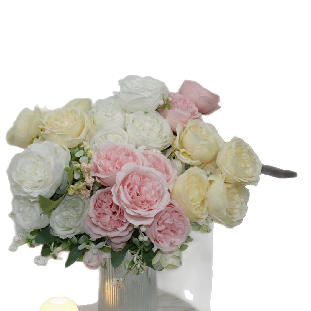 Artificial Rose Bouquet Korean Style 5-Head Persian Roses Fake Flowers for Wedding Decoration