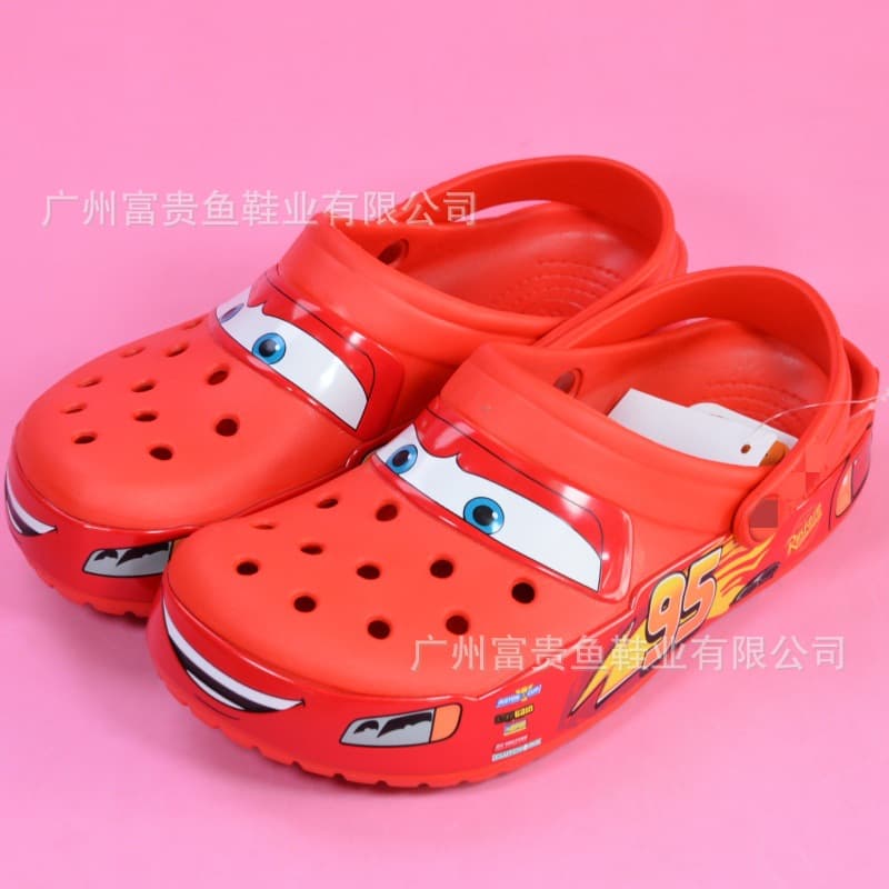 Lightning McQueen Crocs 2025 New Height-increasing Non-slip Closed-toe Sandals Cars Movie No. 95 Cartoon Slippers