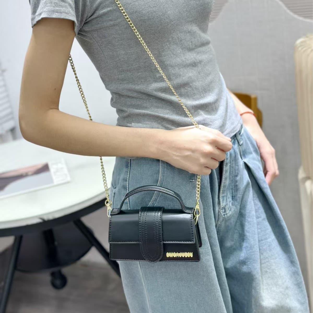 Sumka Bag 2026 New Premium Underarm Bag Long Handle Shoulder Square Bag Solid Color Lipstick Bag