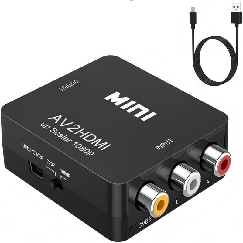 AV to HDMI Converter Mini AV to HDMI High-Definition Video Converter AV2 HDMI White Box