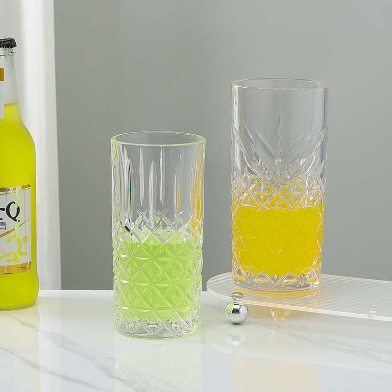 Retro embossed whiskey cup engraved cocktail cup Long Island ice tea cup mojito glass long drinking cup Colin cup