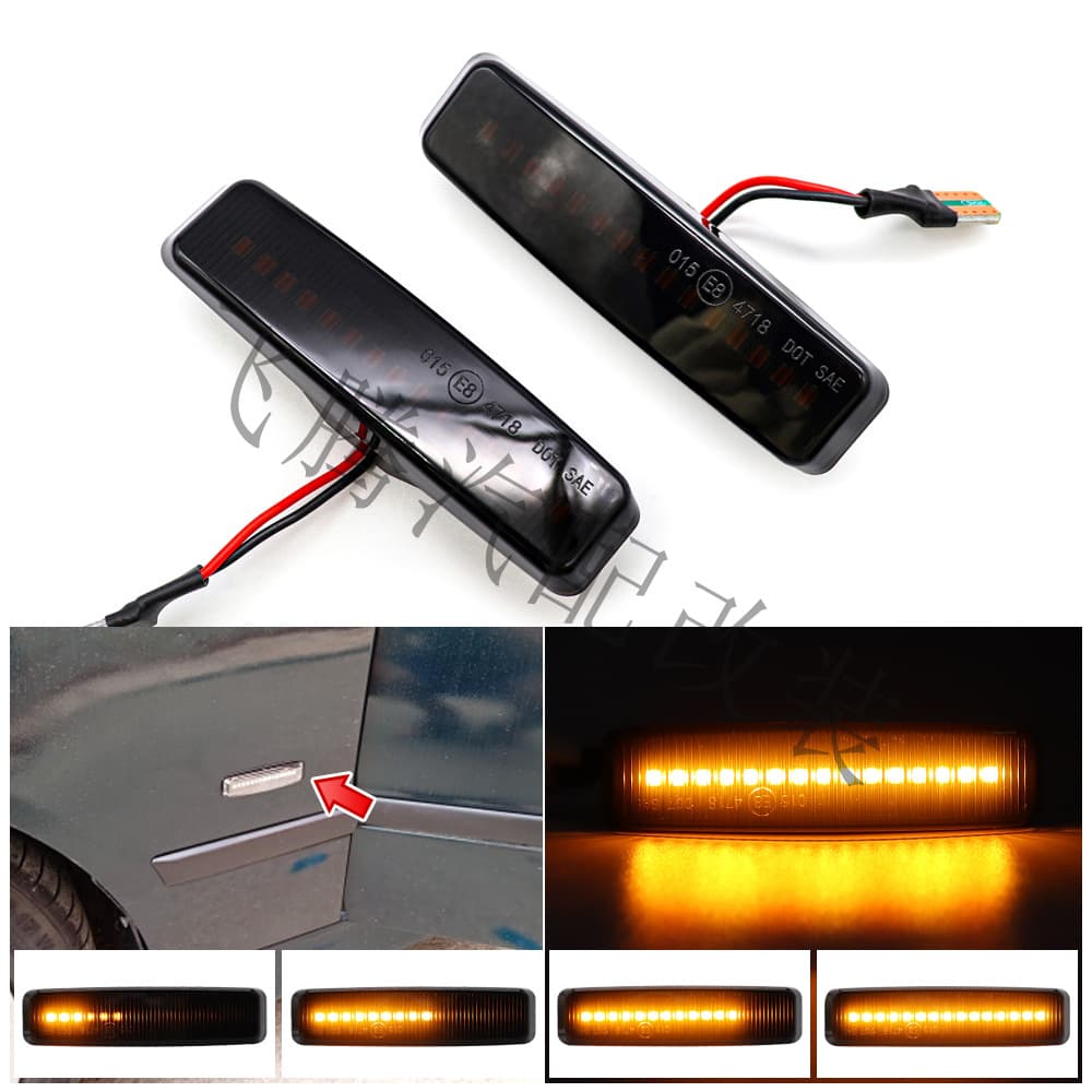 For BMW 5 Series E39 M5 1998-2003 LED Side Fender Light Turn Signal Side Light Amber Sequential