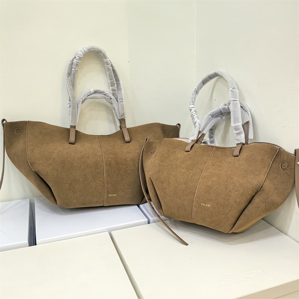 Cross-border bestseller French niche brand Polene matte leather tote bag large capacity shoulder shopping bag