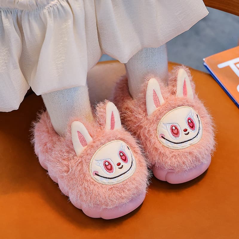 Autumn/Winter Cotton Shoes Unisex Indoor Home "Step-in-Feces" Comfort Thick Sole Anti-Slip Winter Fleece-Lined Warm Cotton Shoes