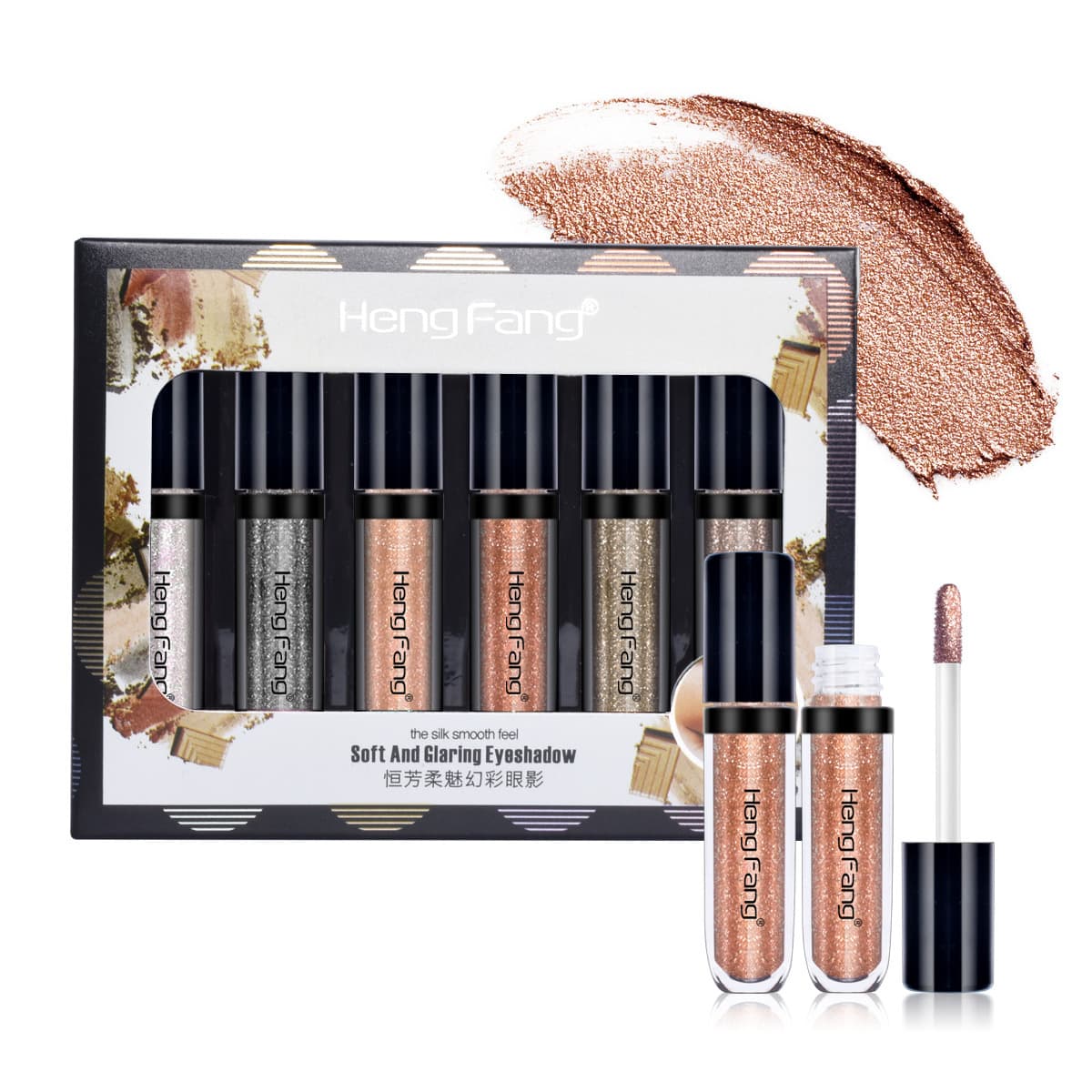 Hengfang Soft Magic Liquid Eyeshadow Diamond Pearl Eyeshadow Set for Export H6535
