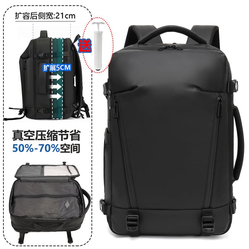 Vacuum casual backpack for men and women large capacity business trip computer bag multifunctional waterproof luggage expansion backpack