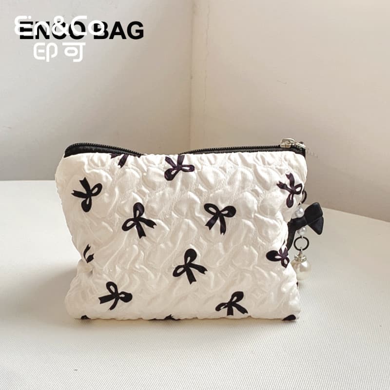 Cross-border Best-selling Bow Makeup Bag, Niche Design Storage Bag, High-value Ins Cute Premium Makeup Bag