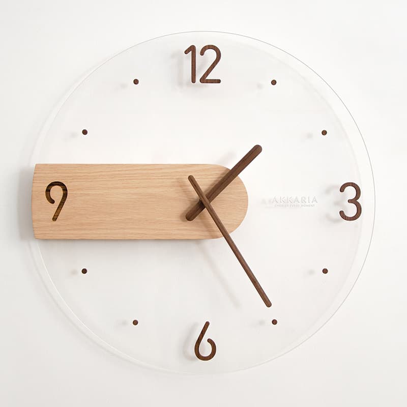 Simple Nordic Wall Clock Creative Solid Wooden Acrylic Glass Home Living Room Wall Clock Decorative Wall Clock