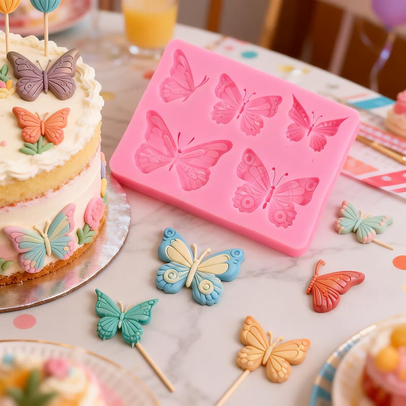 Butterfly Silicone Patch Decoration Mold Aromatherapy Diffuser Plaster Mold Chocolate Fondant Decoration Mold