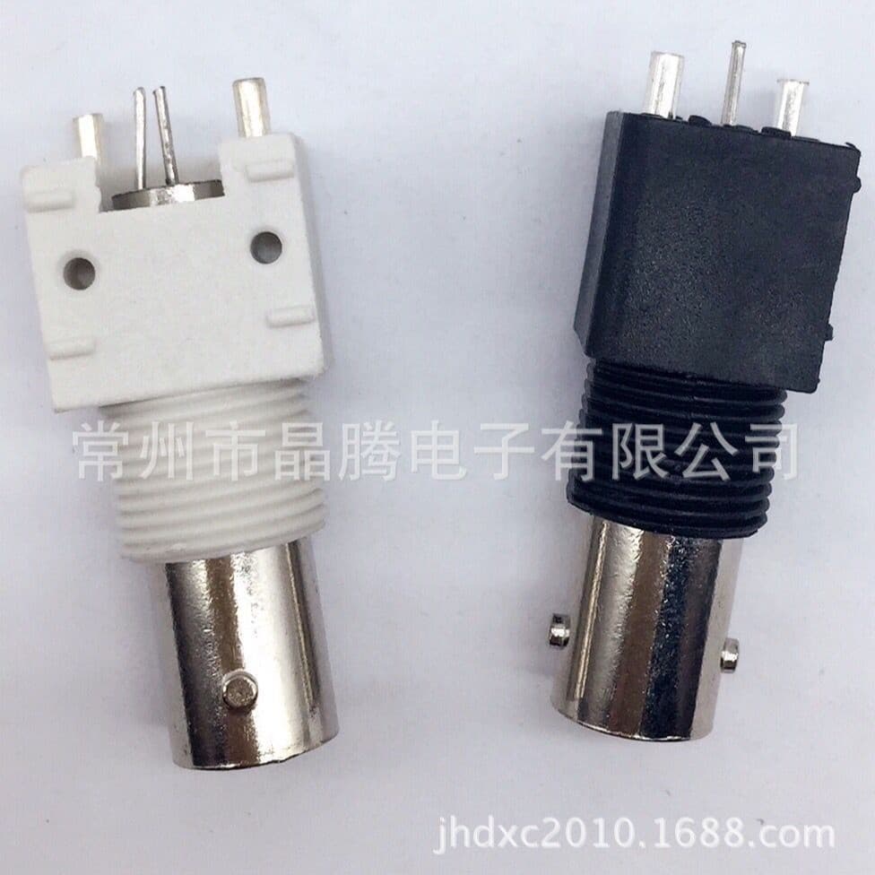 BNC 180-Degree White Plastic Female Socket PCB Mount BNC Connector BNC Surveillance Video Connector BNC Q9 Connector
