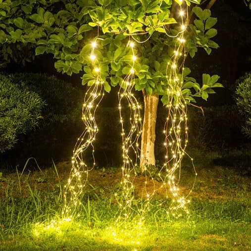 Solar cell box USB string lights vine lights horsehair lights copper wire lights outdoor waterproof Christmas tree vine light strings