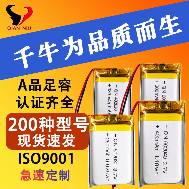 Polymer Lithium Battery Capacity Customizable 602030 UN38.3 MSDS Certified Lithium Battery for LED Light Charging