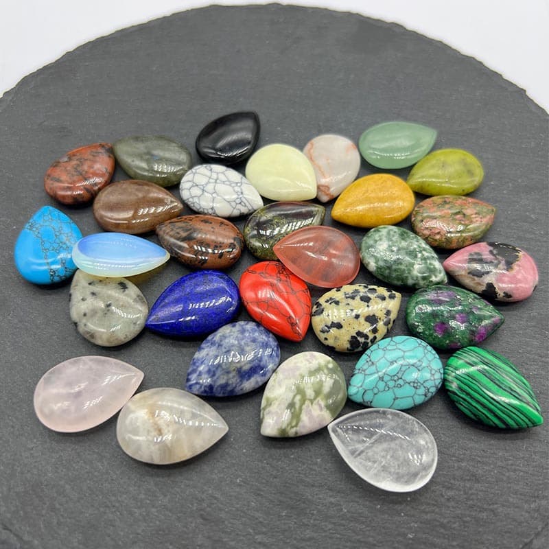 Natural stone crystal drop-shaped agate jewelry non-porous double-sided water drop pendant diy jewelry accessories ornaments wholesale