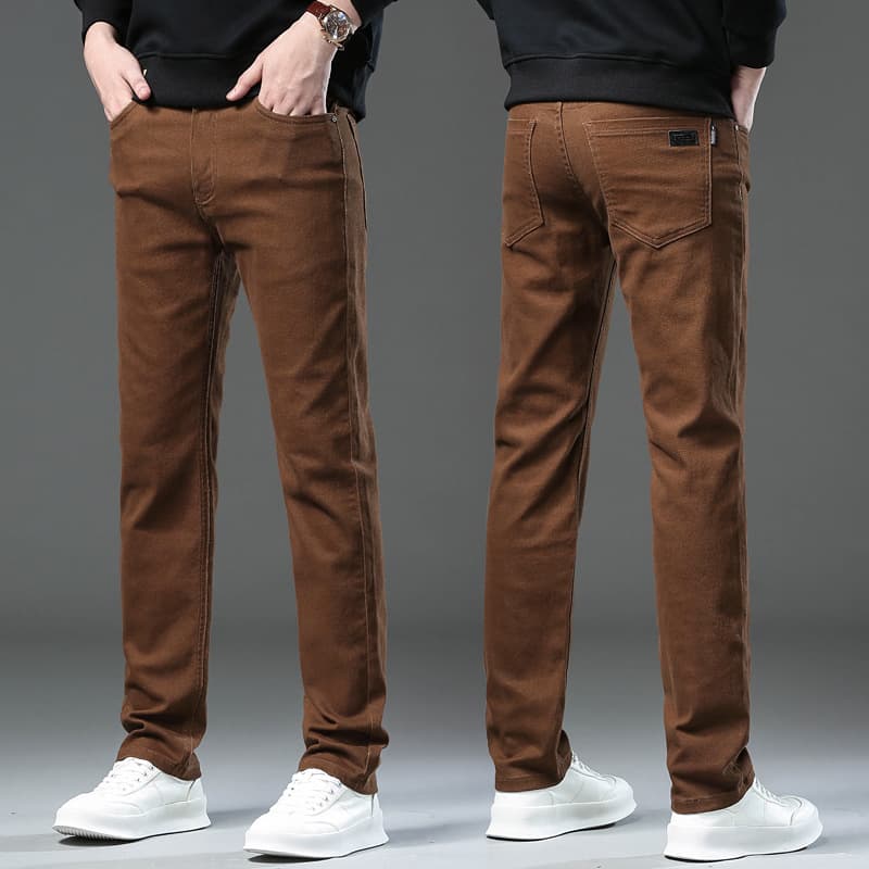 Elastic Straight Leg Jeans Men's Casual Trousers Spring Summer New Style Youth Versatile Loose Fit Long Pants