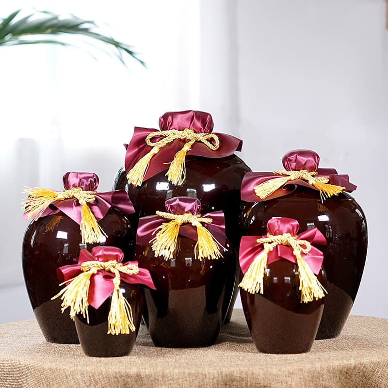 Yixing wholesale ceramic wine bottles in 1/2/3/5/10 jin sizes, earthenware processing (E18)