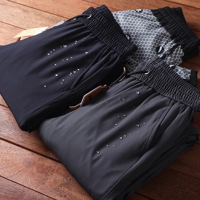 Cold-resistant 90% Goose Down + Graphene Technology! Winter New Style Thickened Warmth Solid Color Straight Leg Down Pants, Casual Pants for Men