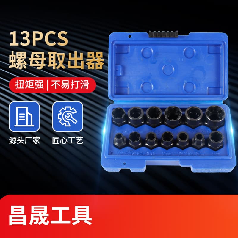 Nut Extractor 13PCS, Damaged/Incomplete Screw/Nut Extractor, Stripped Screw Hex Removal Socket Set