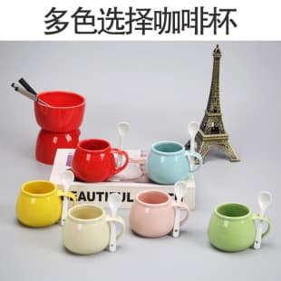 Ceramic Home Mug Set with Creative Handle, Coffee Cup Gift for Lovers, Home Office Small Gift, Milk Jug Included