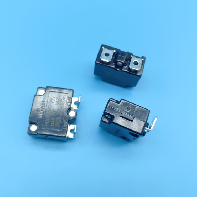 88AR-7A current overload protector circuit breaker, 90-degree bent leg, automatic trip reset, motor fuse