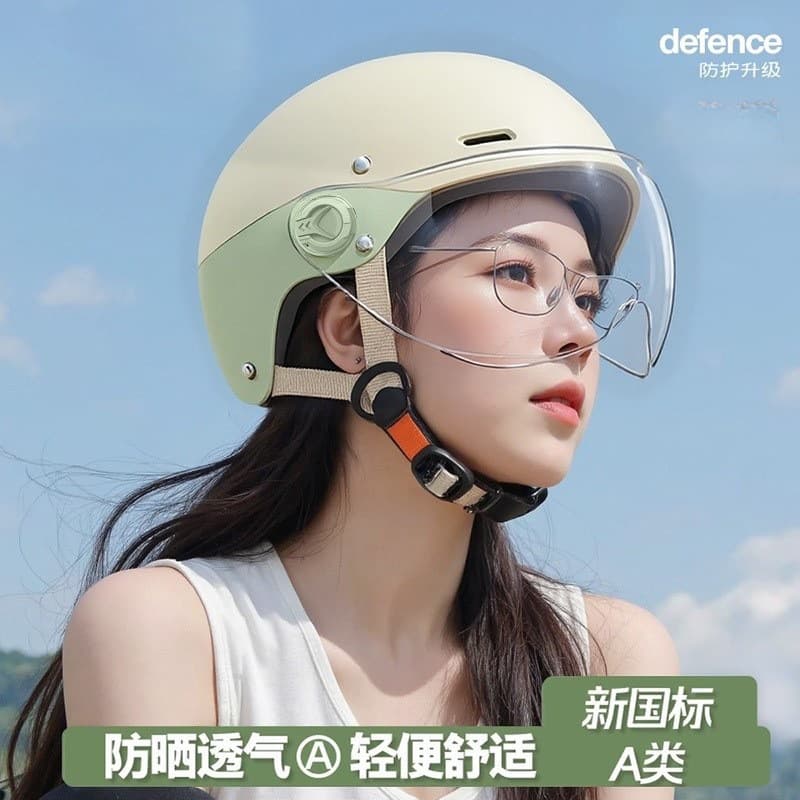 New National Standard 3C Certified Electric Bike Helmet for Women, Hair-Friendly, All-Season, Summer, 2025 New Model, Sun Protection