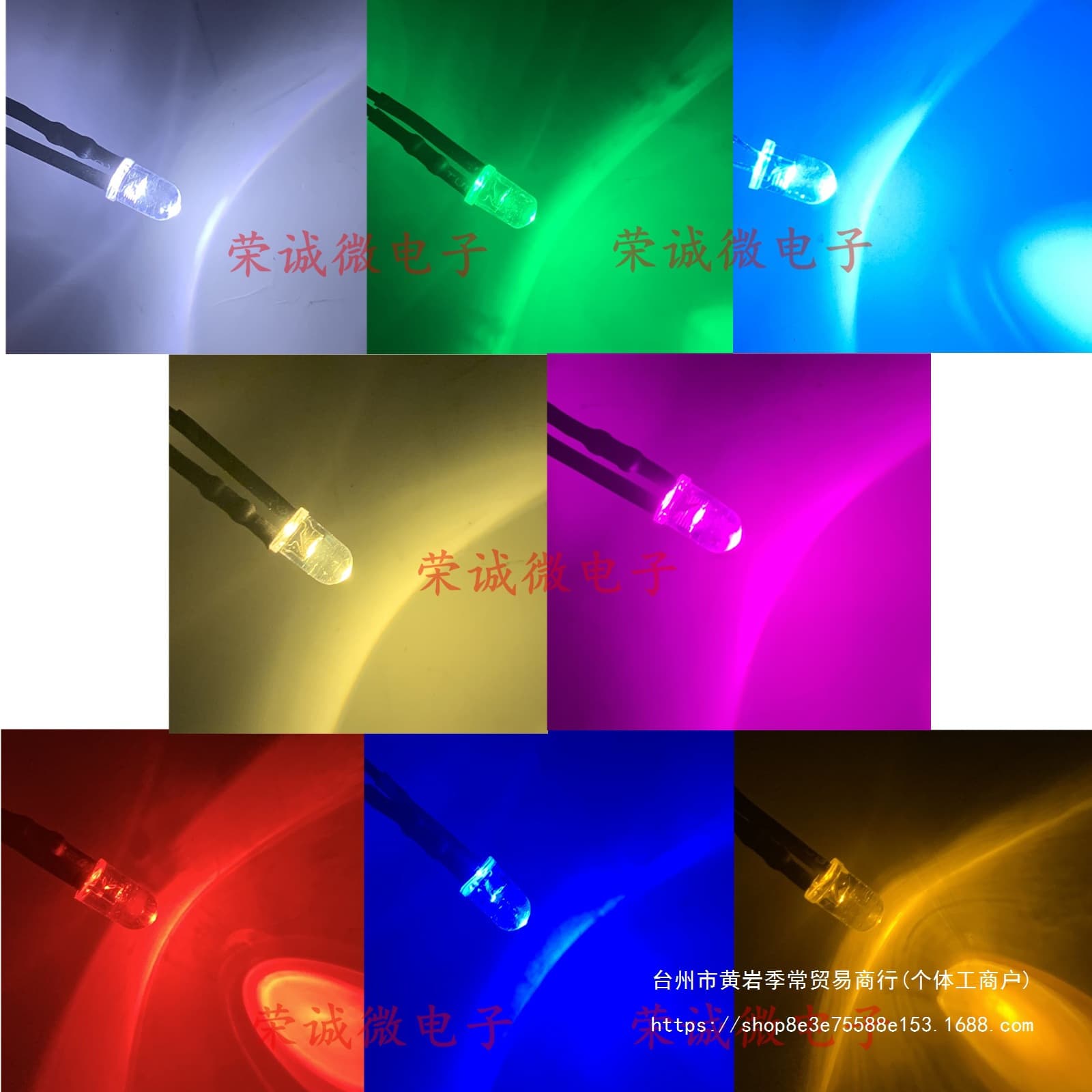 3MM bright LED diode 5V/12V/24V wired bulb, warm white/red/green/blue/yellow/pink/orange/purple/rainbow