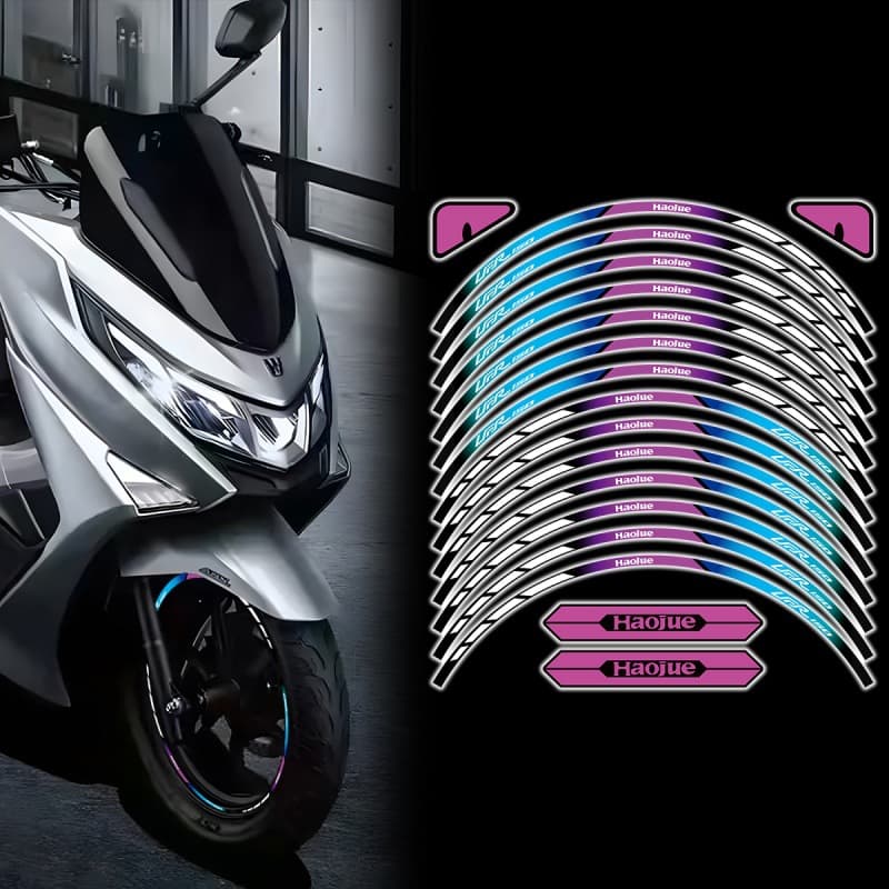 Suitable for 25 Haojue Ufr150 Wheel Hub Stickers, Steel Rim Rims, Reflective Waterproof Decorative Stickers, Modification Accessories