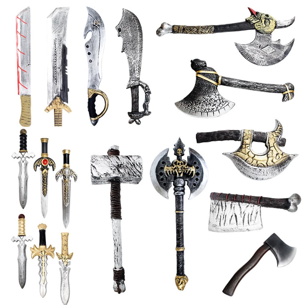PU simulation sword, sledgehammer, dagger weapon toy, film and television movie performance ax mace photography props