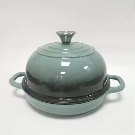 Export Cast Iron Enameled Bread Baking Pan, Shallow Pot for Sourdough, Stew Pot, Braising Pot, Oven Baking Pan