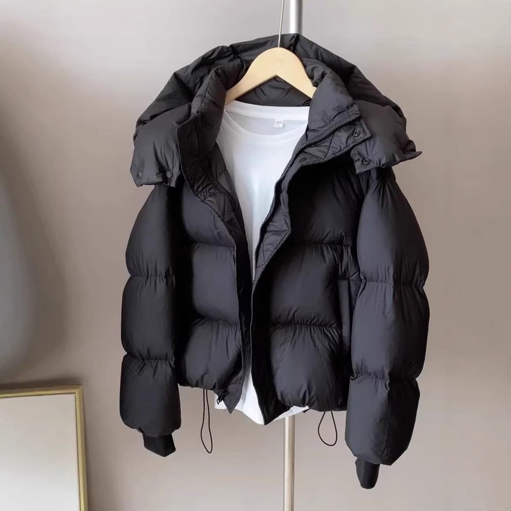 2025 New Women's Down-Filled Cotton-Padded Jacket, Short, Thick, Stylish, Korean Style, Loose Fit, Cotton-Padded Outerwear