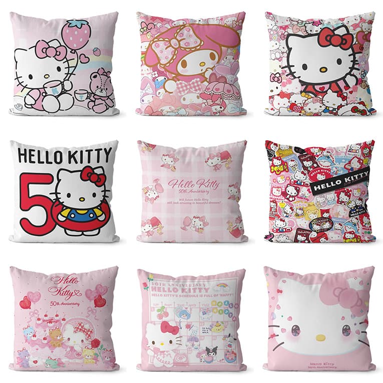 Sanrio Hello Kitty Hello Kitty Pillow Cute My Melody Pink Sofa Decorative Lumbar Pillow Cushion