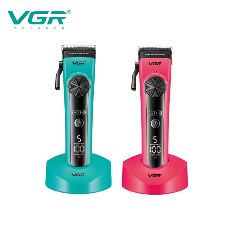 VGR199 cross-border oil head electric hair clipper base rechargeable LCD five-speed power adjustment men's electric clipper