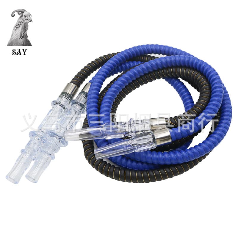 Sanyang Smoking Accessories High Quality Leather Pipes Hookah Accessories Leather Pipes Leather Hose Acrylic Handles